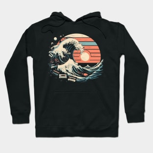 The great wave of cassettes - retro styled Hoodie